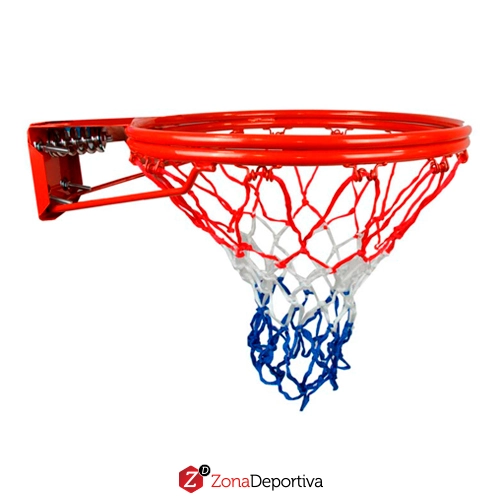 Aro basquetbol doble con resorte, red y pernos