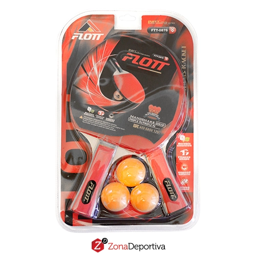 Set 2 paletas ping pong y 3 pelotas